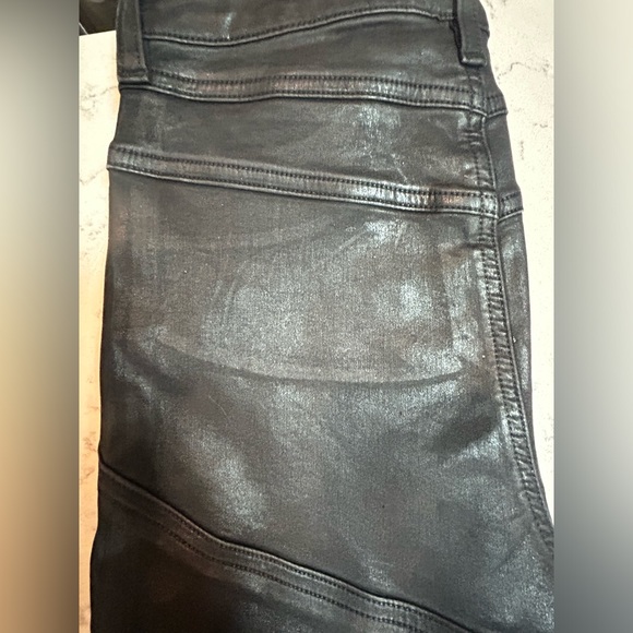 ASOS DESIGN high rise 'lift and contour' skinny jeans in coated black - Picture 5 of 11